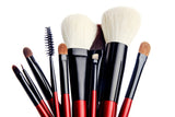 BH Cosmetics 10 pc Deluxe Makeup Brush Set (red)