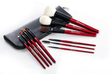 BH Cosmetics 10 pc Deluxe Makeup Brush Set (red)