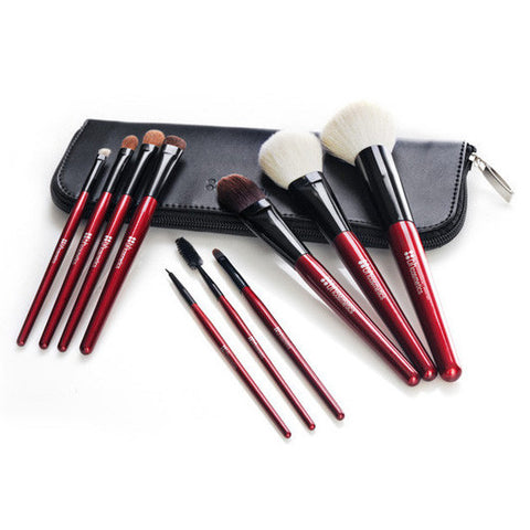 BH Cosmetics 10 pc Deluxe Makeup Brush Set (red)